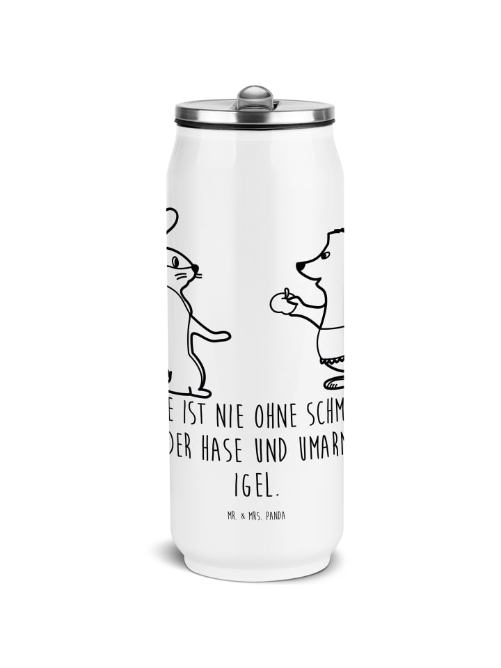 

Mr. & Mrs. Panda Белая бутылка для напитков с изображением кролика и ежика и надписью