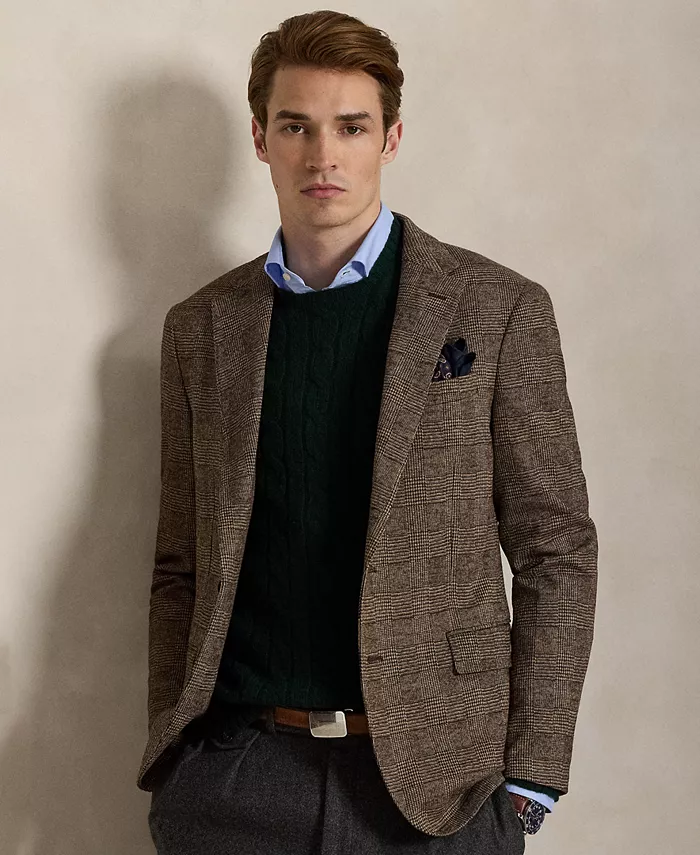 

Мужская спортивная куртка Polo Soft Modern Glen Plaid Polo Ralph Lauren, коричневый