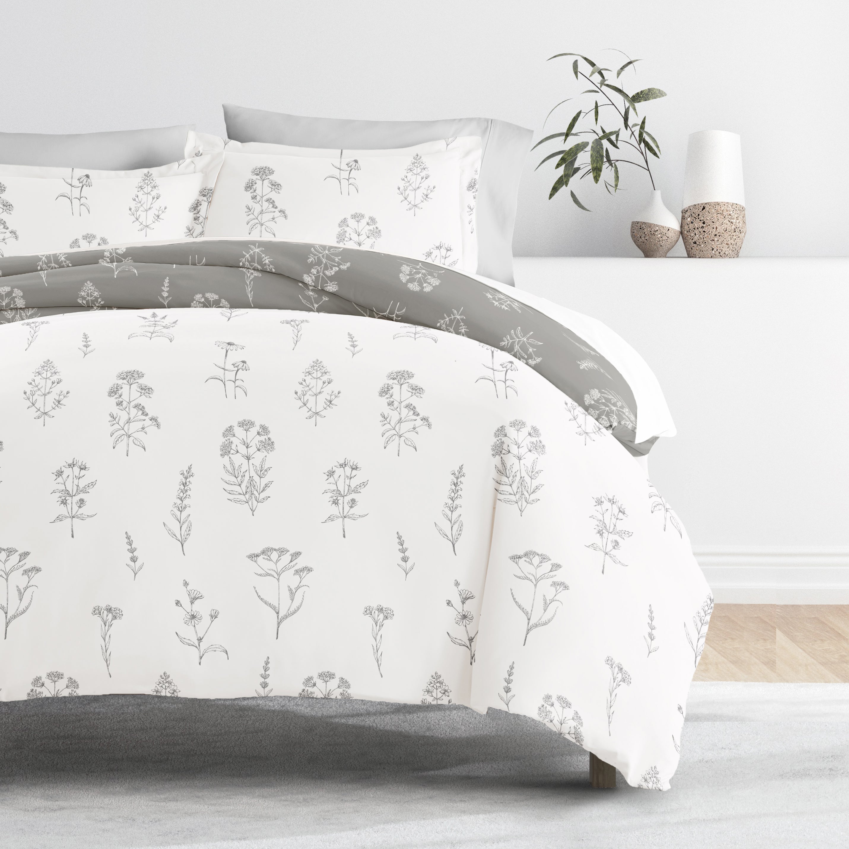 

Комплект постельного белья, комплект пододеяльников с рисунком ienjoy Home, цвет Gray Botanical