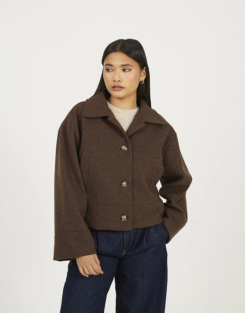 

Короткая куртка с воротником Brave Soul шоколадного цвета