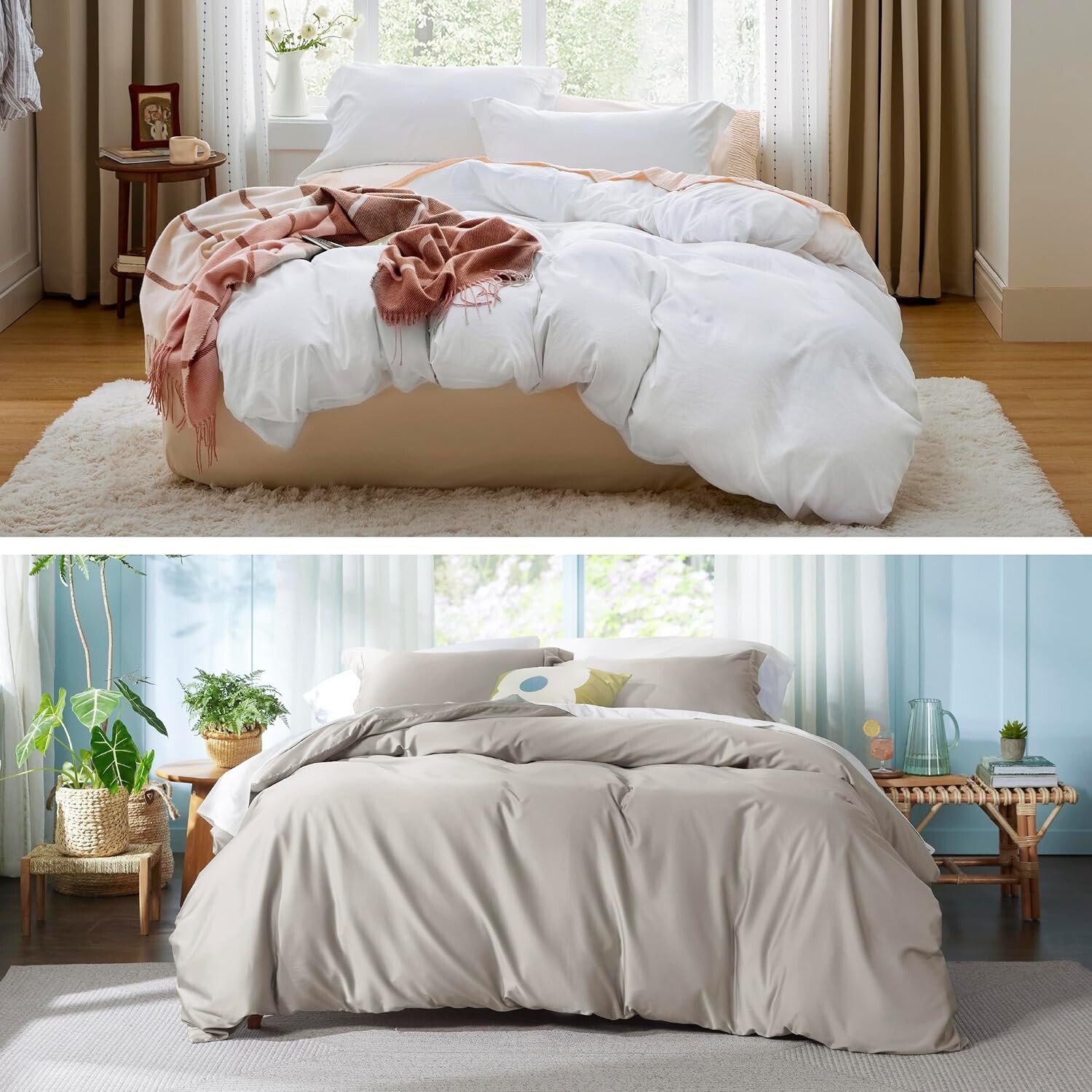 

Комплект пододеяльников размера «queen-size» Bedsure — комплект мягких предварительно выстиранных пододеяльников и охлаждающего лиоцелл-хлопкового гибридного пододеяльника