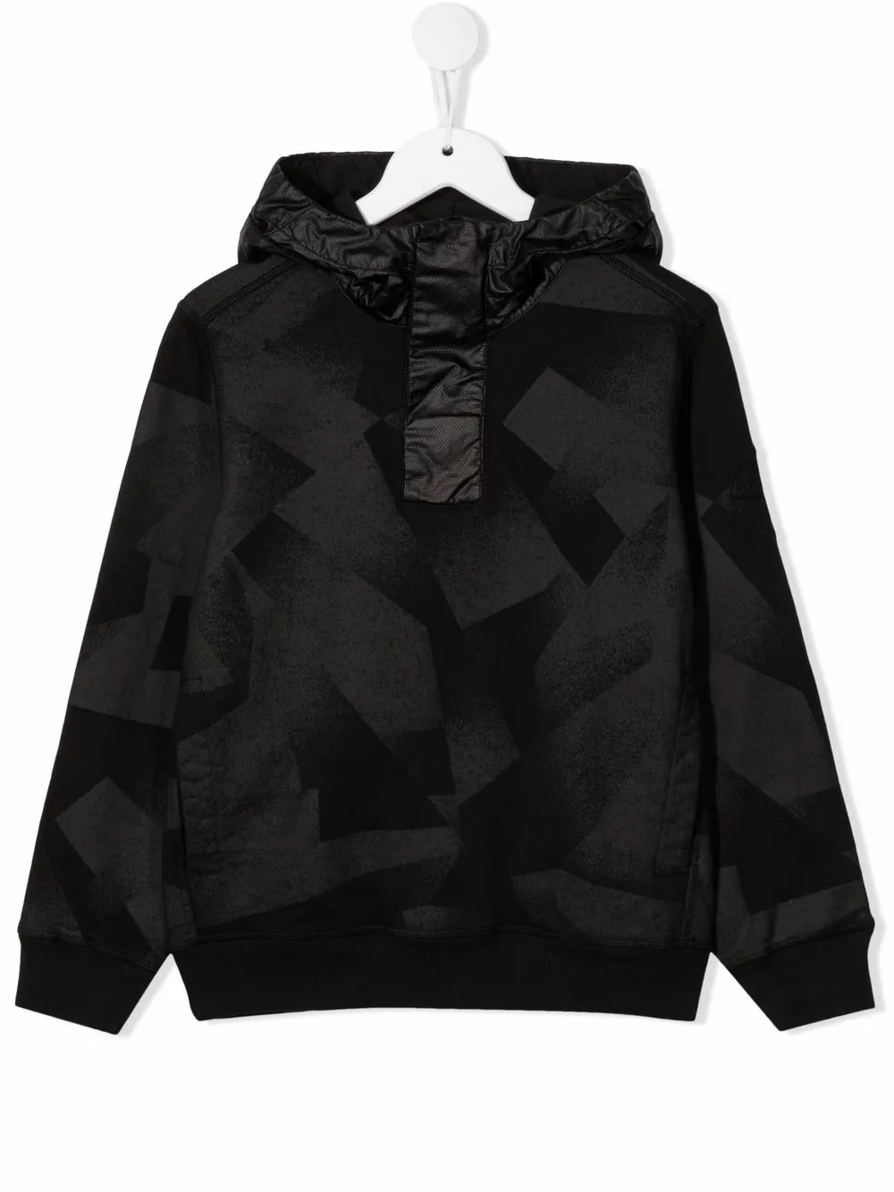 

Худи с графичным принтом Stone Island Junior, черный