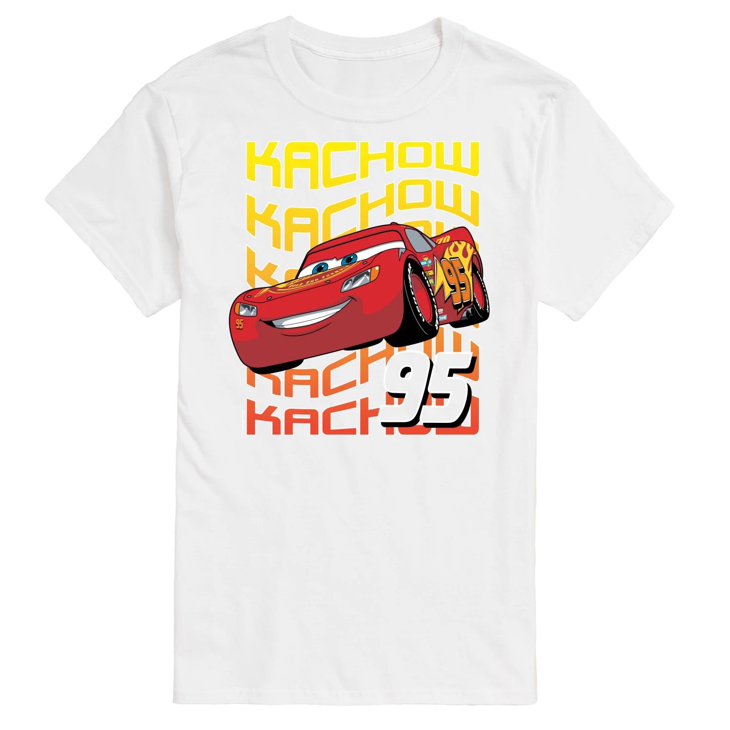 

Футболка с цветами Disney/Pixar Cars Big & Tall Kachow 95 Licensed Character, белый