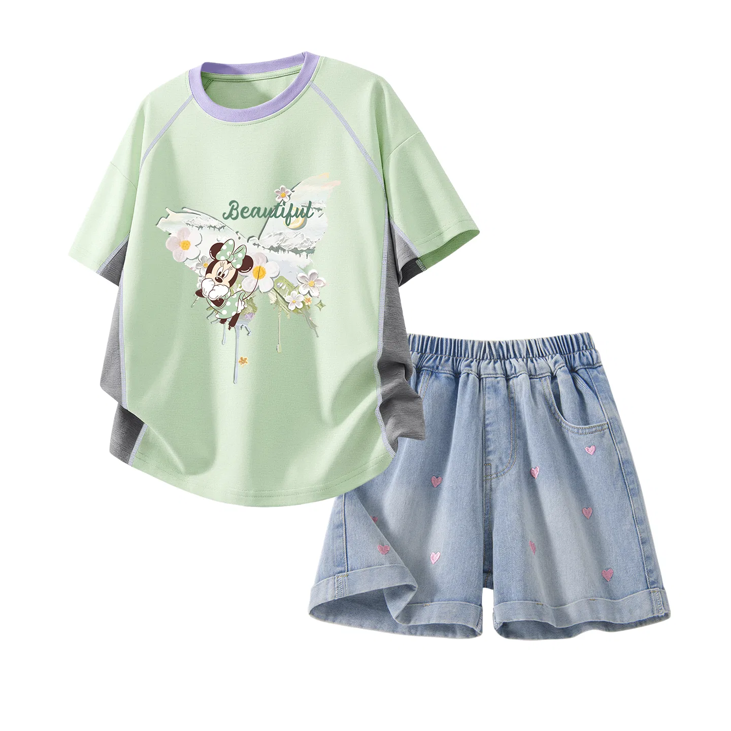 Спортивный костюм Disney Casual Sportswear 2 Pack Kids' фиолетовый и джинсовый синий — фото 3