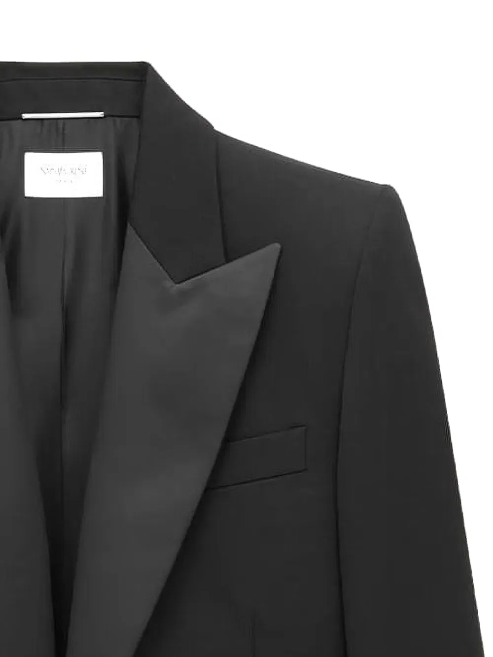 Шерстяной жакет с шалевым воротником Saint Laurent, черный — фото 2