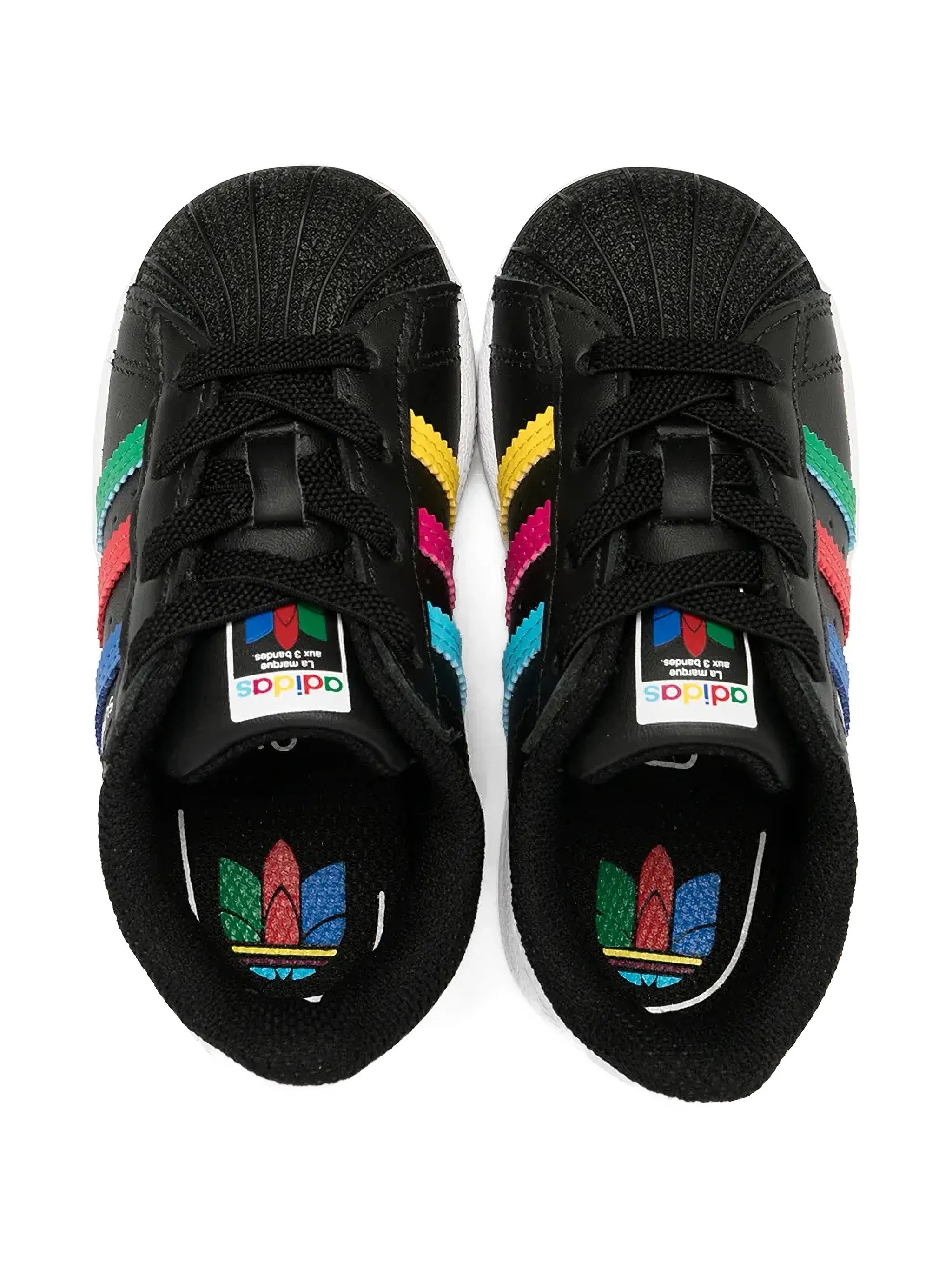 Кроссовки в полоску Superstar Adidas Kids, черный — фото 2