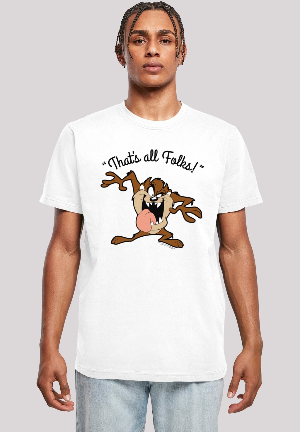 

Футболка с принтом Looney Tunes Taz That'S All Folks F4NT4STIC, белый