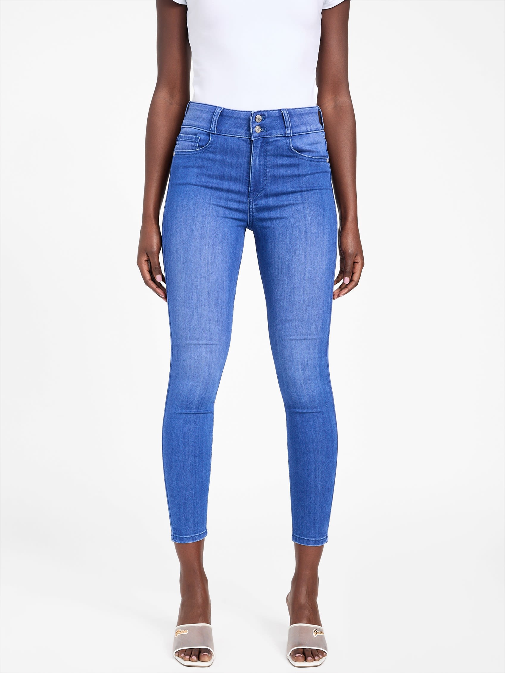 

Узкие джинсы Eco Emilia с высокой посадкой Guess Factory, цвет blue blasted 32