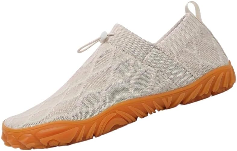 

Мужские модные спортивные кроссовки. Дышащий вязаный верх, легкие и удобные. Подходят для бега, прогулок, гребли и ежедневных тренировок Fmshi, бежевый