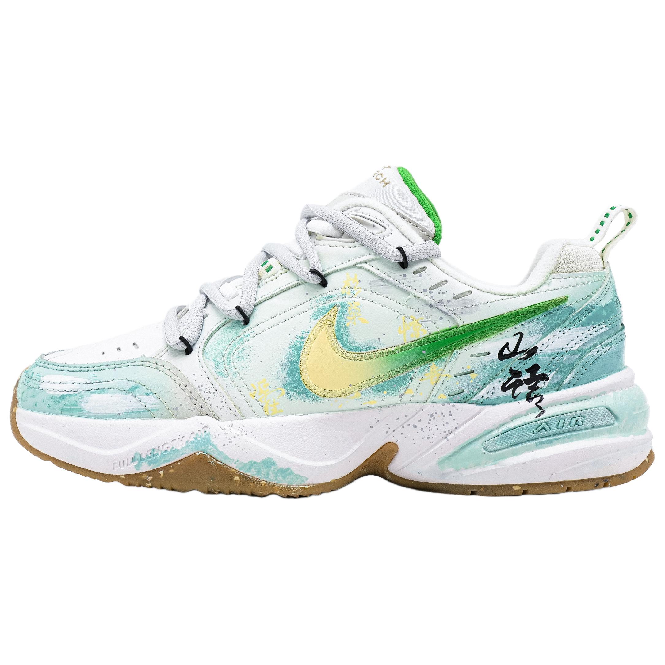 

Nike Air Monarch 4 Green Mountain мужские белые зеленые повседневные кроссовки low top устойчивые к истиранию