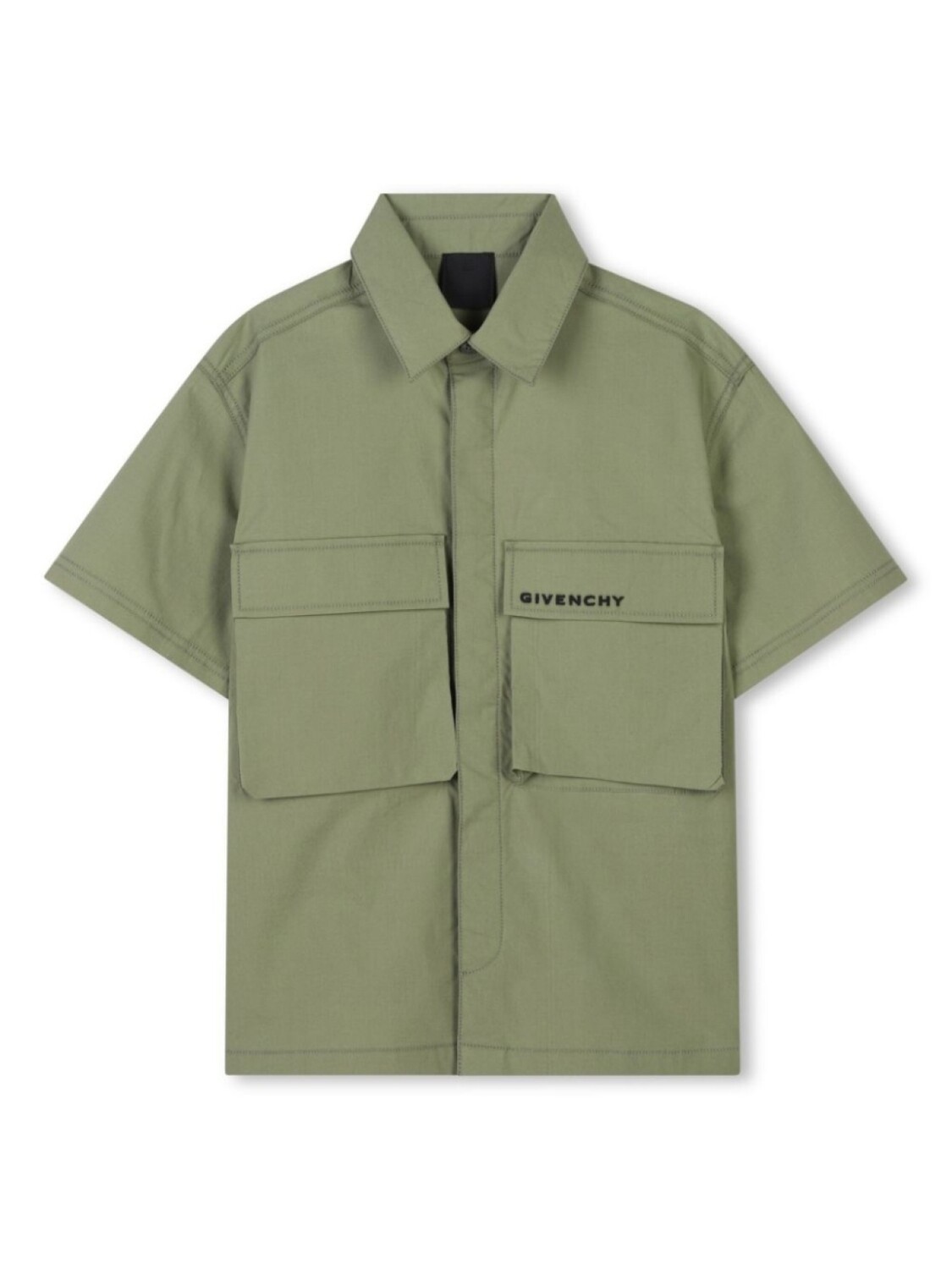 

Рубашка с вышитым логотипом Givenchy Kids, зеленый