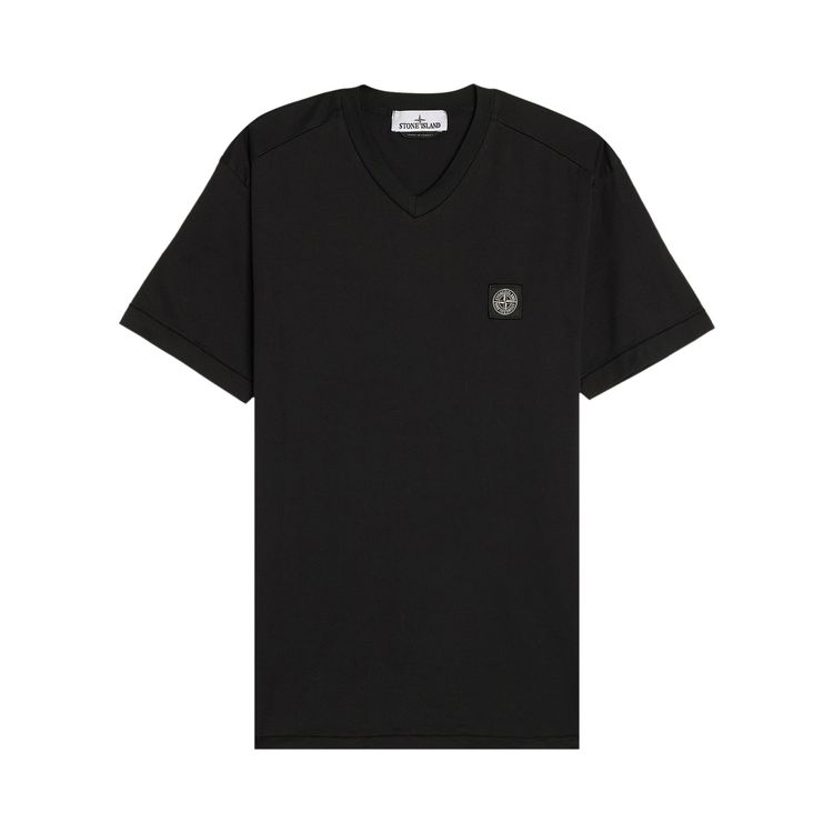 

Футболка Stone Island Compass Patch Logo V-Neck T-Shirt 'Black', черный