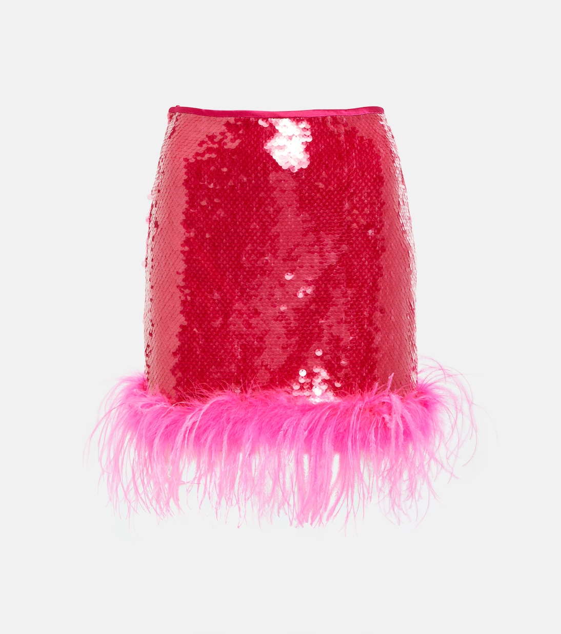 

Мини-юбка с отделкой из перьев и пайеток Giuseppe di Morabito, Mt Pink