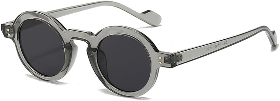 

Маленькие круглые солнцезащитные очки для женщин с прозрачными линзами цвета океана и защитой от УФ-излучения UV400, а также заклепками в стиле панк, для бега на открытом воздухе, занятий спортом и путешествий UYPTK, Grey Grey