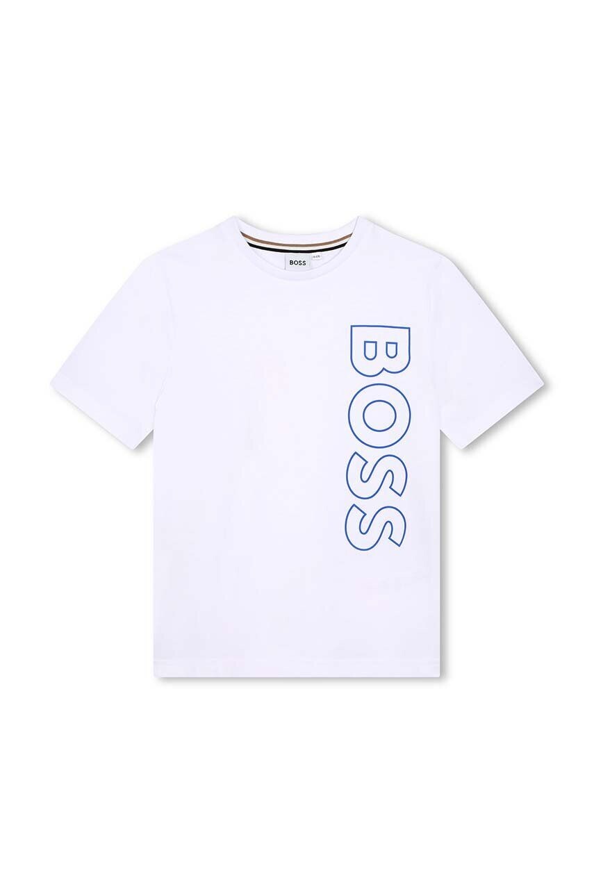 

Детская хлопковая футболка BOSS, белый