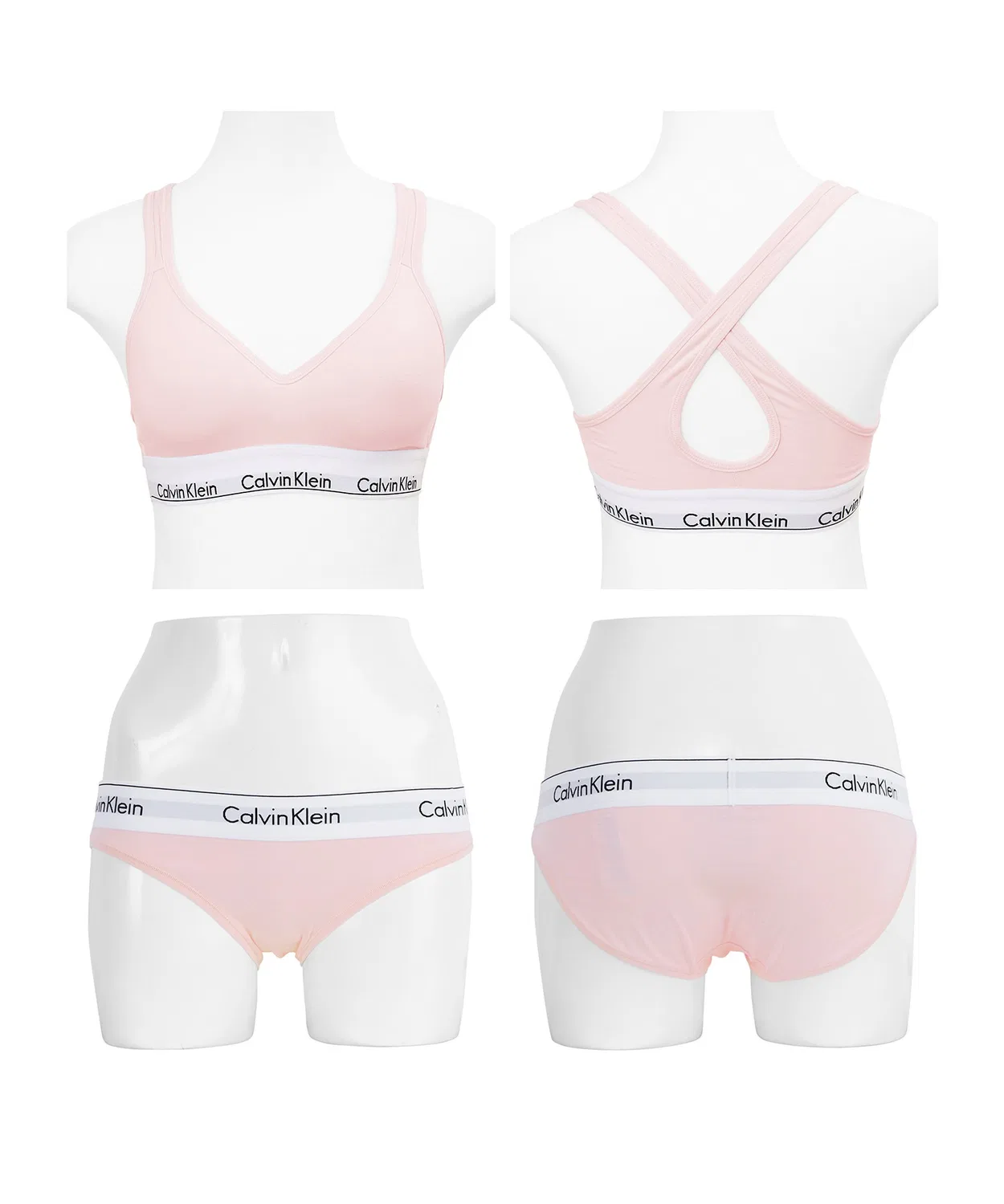 Спортивный бюстгальтер и шорты/стринги Calvin Klein Modern Cotton розовый
