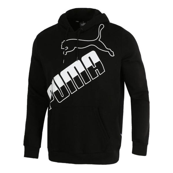 

Толстовка big logo hoodie 'black white' Puma, черный