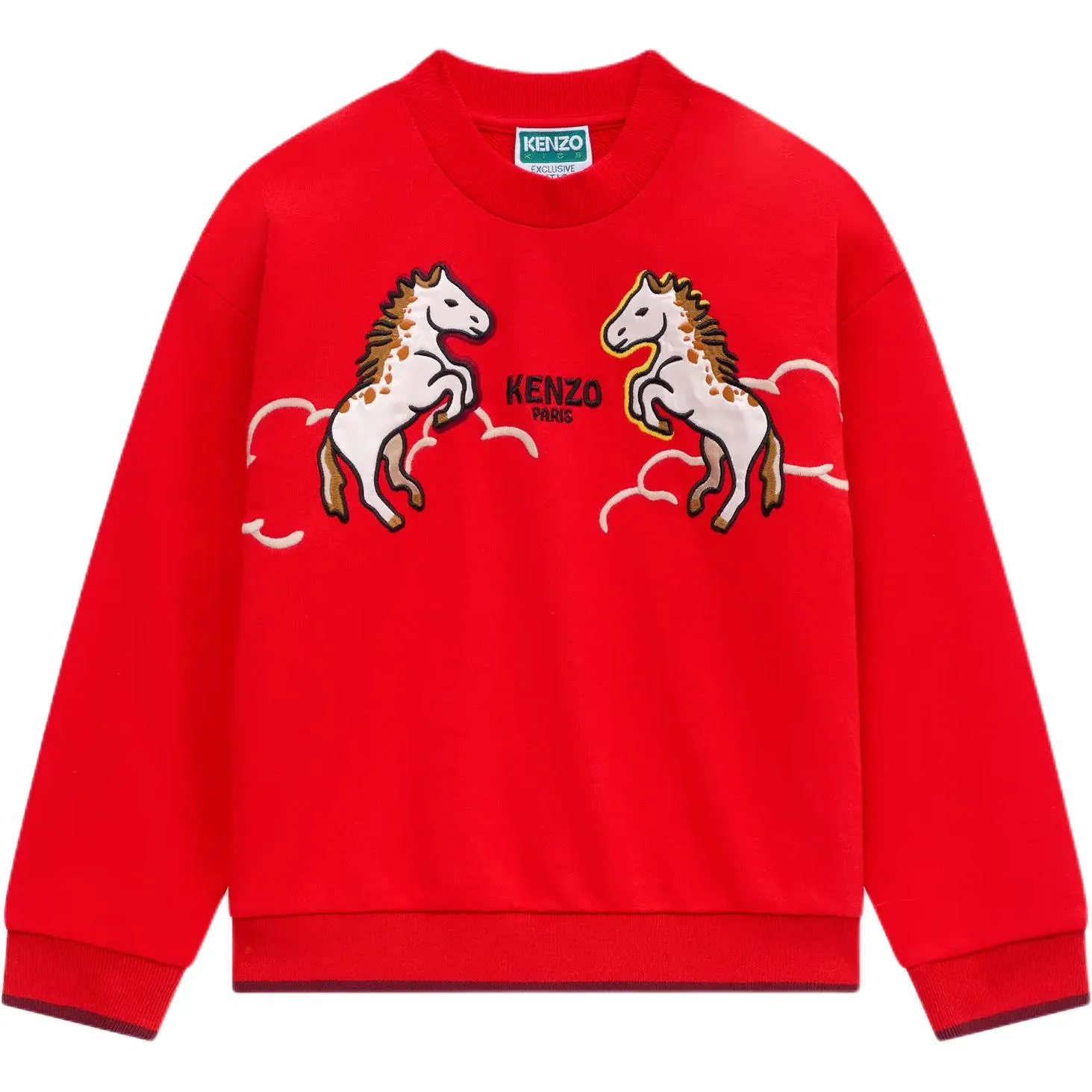 Детский свитшот с круглым вырезом KENZO, красный