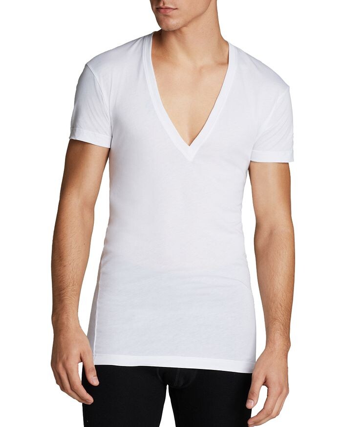 

2(X)IST Хлопковая майка Pima Slim Fit с глубоким V-образным вырезом, белый