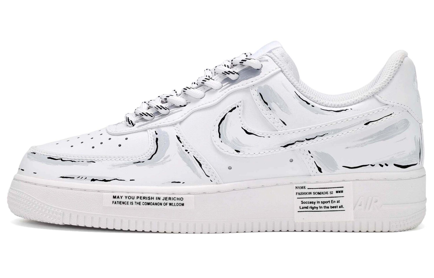 

Кроссовки Air Force 1 для скейтбординга унисекс с низким верхом, черный, белый, серый Nike