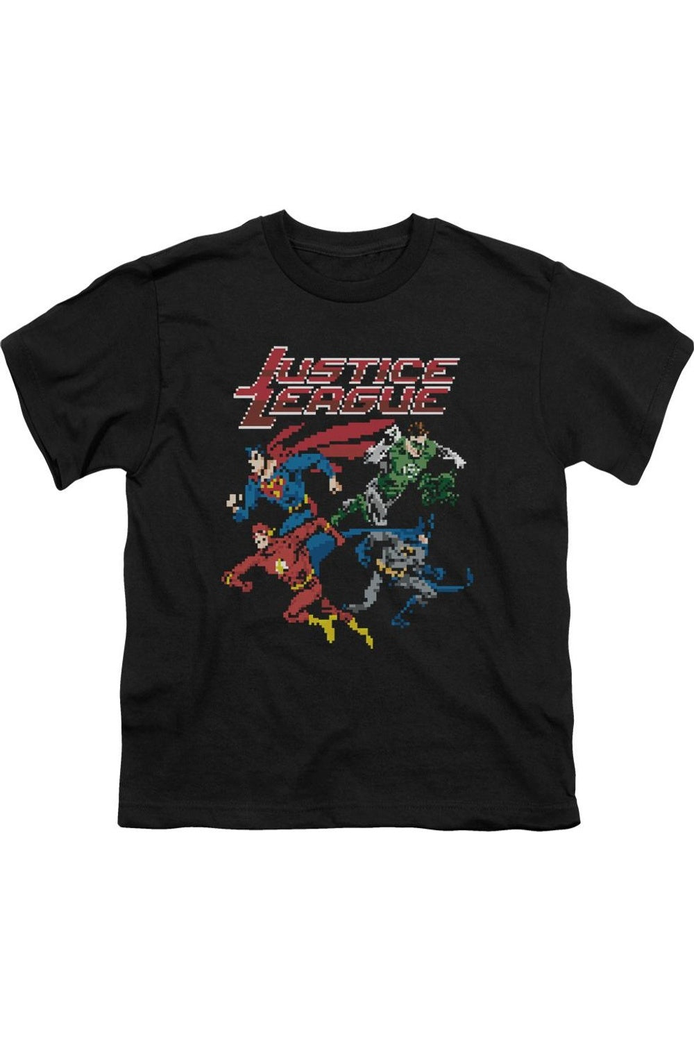 

Футболка с коротким рукавом для детей Justice League of America Pixel League Gildan, черный