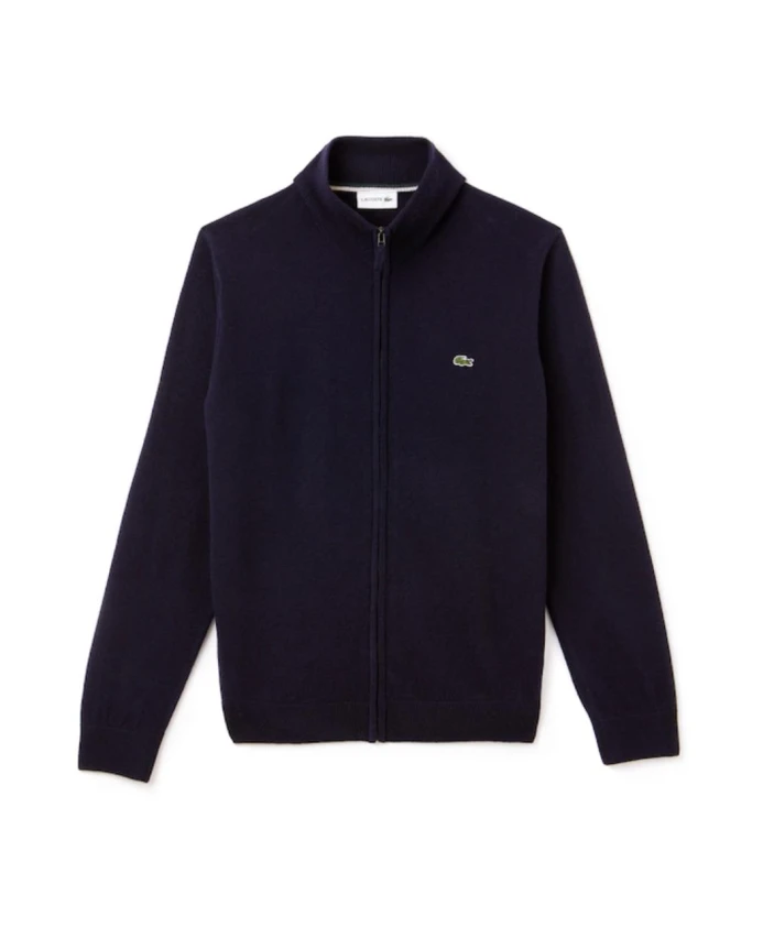 

Шерстяной свитер на молнии Lacoste, синий