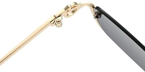 

Женские солнцезащитные очки маленького размера, металлическая полуободковая оправа, винтажный стиль, защита от УФ-излучения UV400, модные узкие очки MTZJH, Black Gray