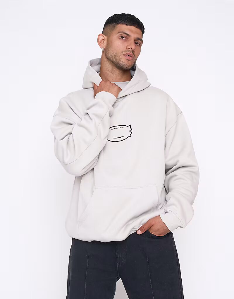

Multiply Apparel - Faculty - Толстовка свободного кроя в цвете Dove White