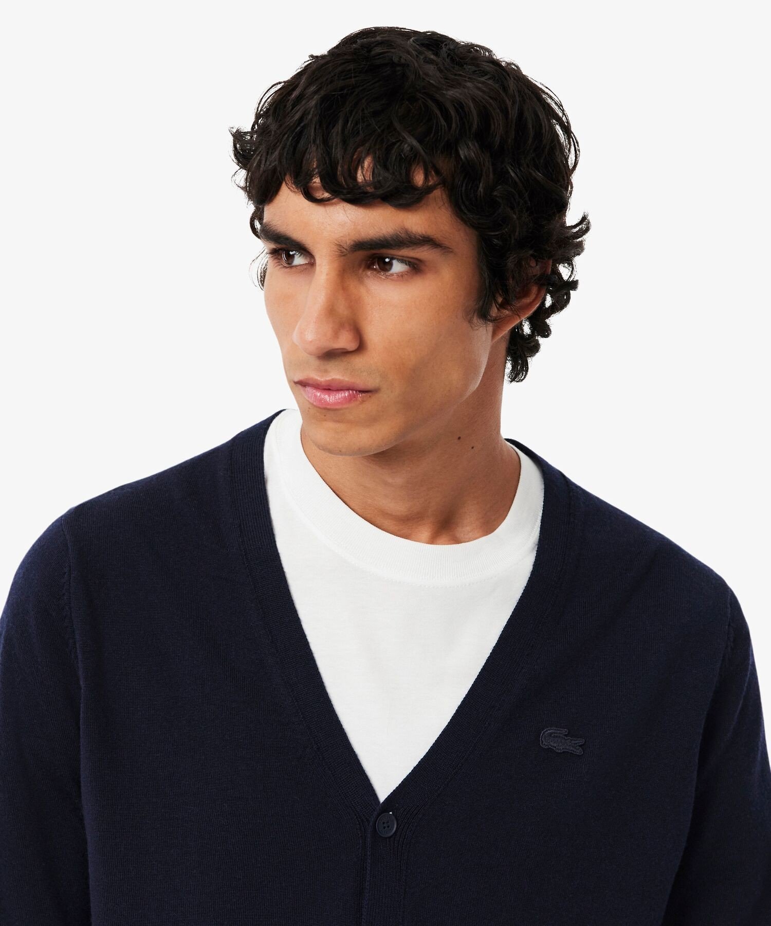 Кардиган из шерсти мериноса Essential LACOSTE, Navy — фото 2