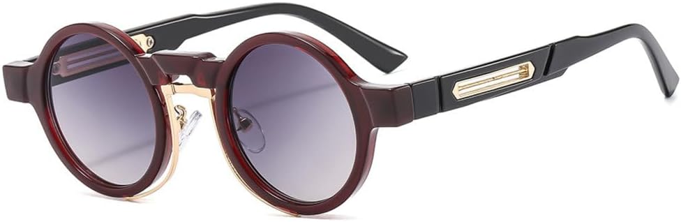 

Популярные маленькие круглые панк-солнцезащитные очки для женщин в стиле ретро с прозрачными градиентными линзами и защитой от УФ-излучения UV400, а также двухцветные солнцезащитные очки для мужчин TYUVIVO, Red