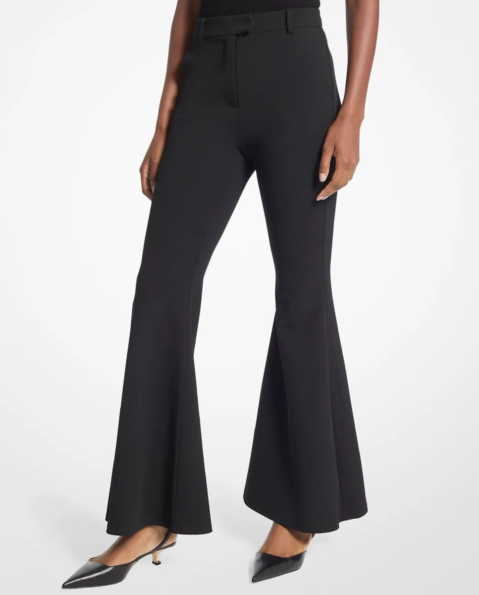 

Женские расклешенные брюки из эластичного крепа с боковыми карманами Michael Michael Kors, черный