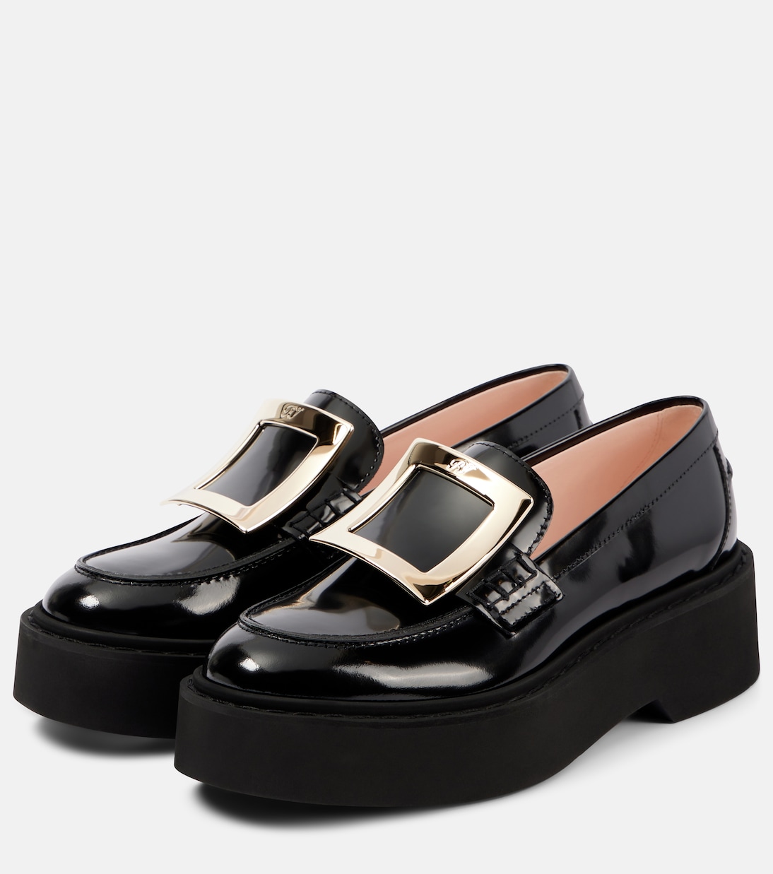 Лакированные кожаные туфли Viv' Rangers на платформе Roger Vivier, Nero — фото 4