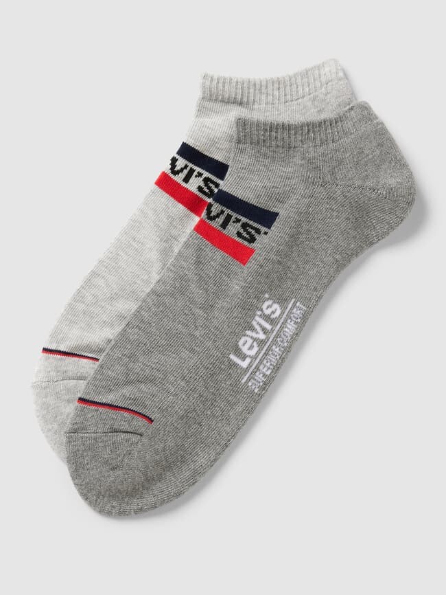 

Носки-кроссовки с принтом этикетки, в упаковке 2 шт Levi's, светло-серый