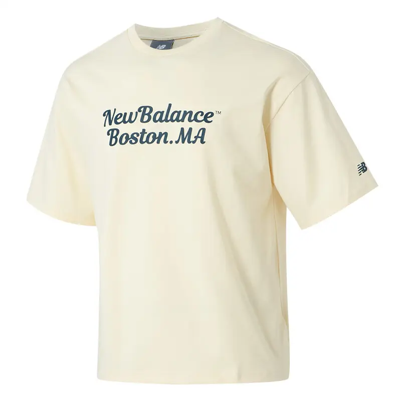 

New Balance Футболка мужская бежево-желтая, Желтый, New Balance Футболка мужская бежево-желтая
