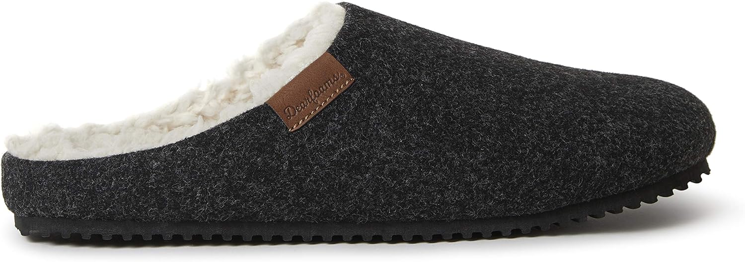 Мужские тапочки Dearfoams Microwool с формованной стелькой, черный — фото 3