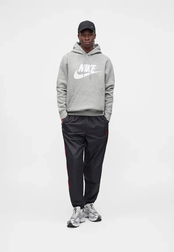 Толстовка с капюшоном Nike Sportswear Club Hoodie, тёмно-серый меланж/светлый дымчато-серый/белый — фото 2