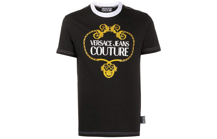 

VERSACE JEANS COUTURE Футболка мужская черная, Черный, VERSACE JEANS COUTURE Футболка мужская черная