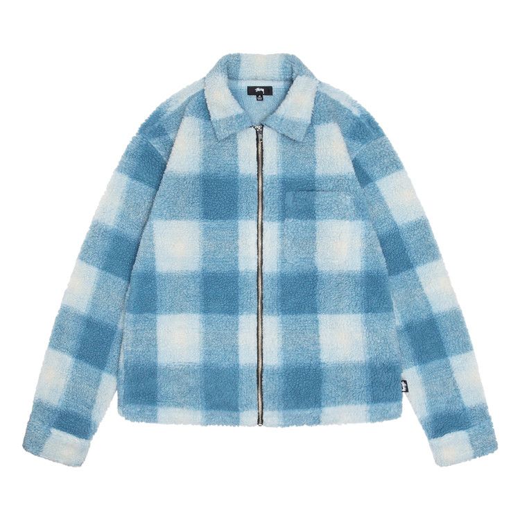 

Куртка Stussy Shadow Plaid Zip Sherpa, Light Blue