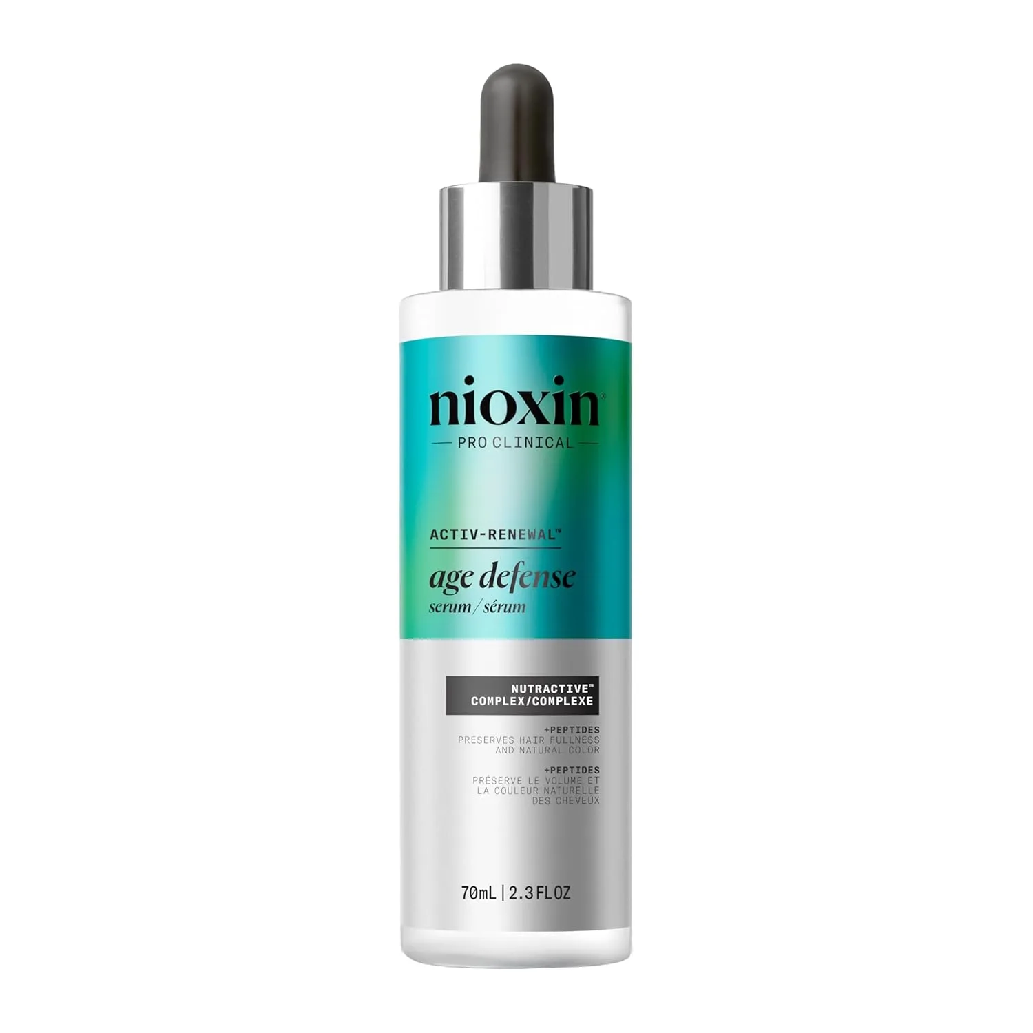 Сыворотка для волос Nioxin Age Defense против старения | Несмываемое средство для ухода за кожей головы с пептидами | 70 мл, Black