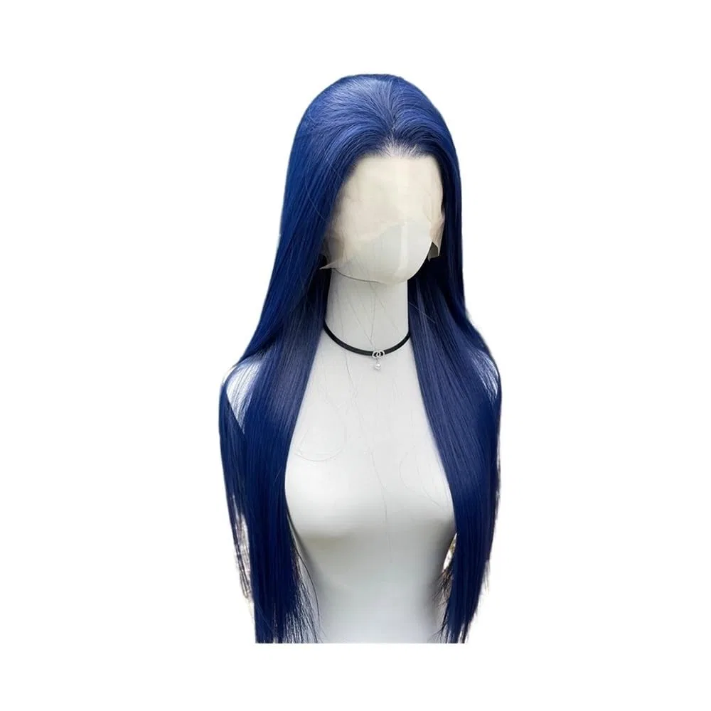 Парик X Glueless Synthetic с синим кружевом спереди, 66 см Lskdnrufh
