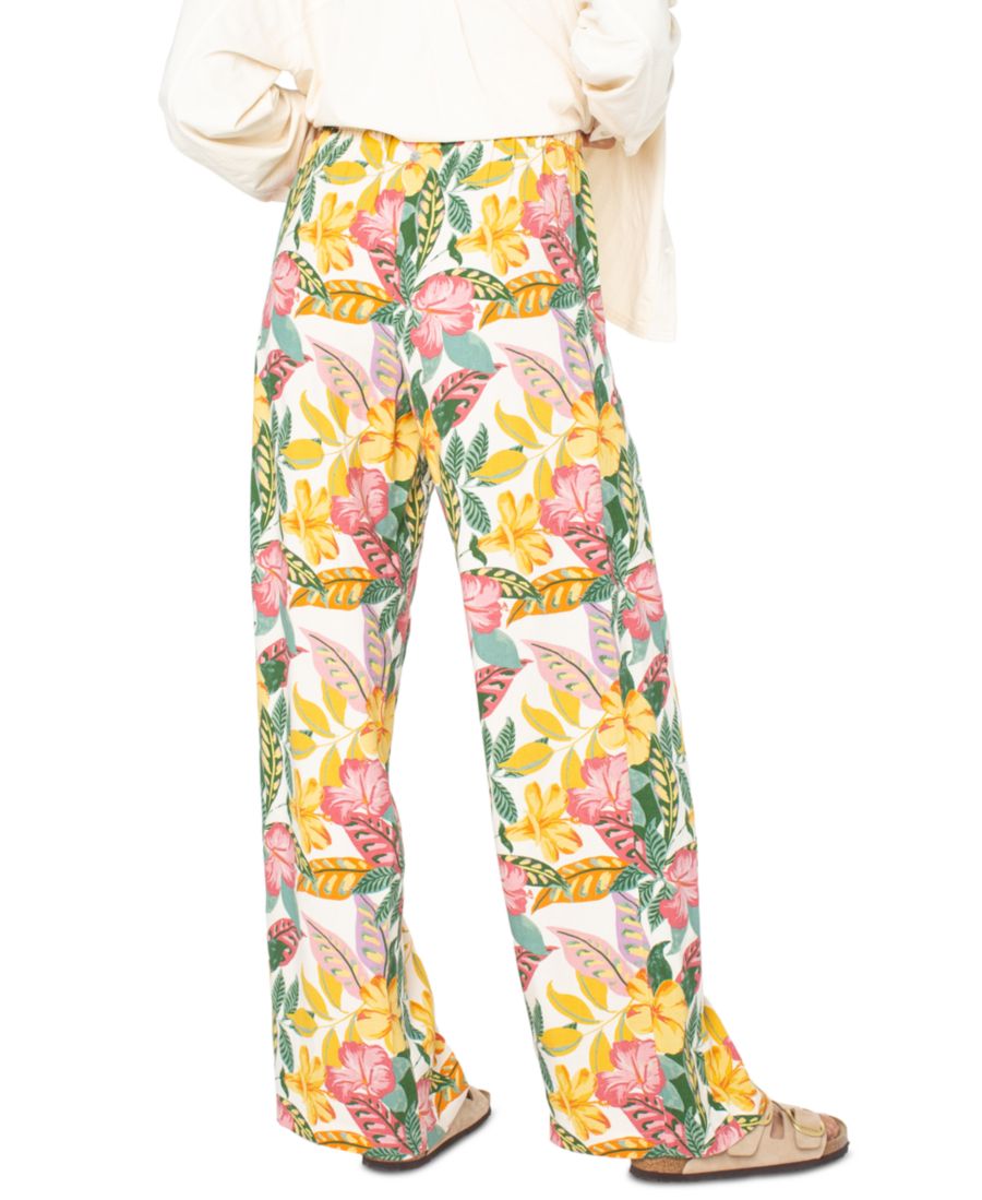 Детские брюки So Precious с цветочным принтом и завязками на талии Roxy, Egret Sangria Tropics — фото 3