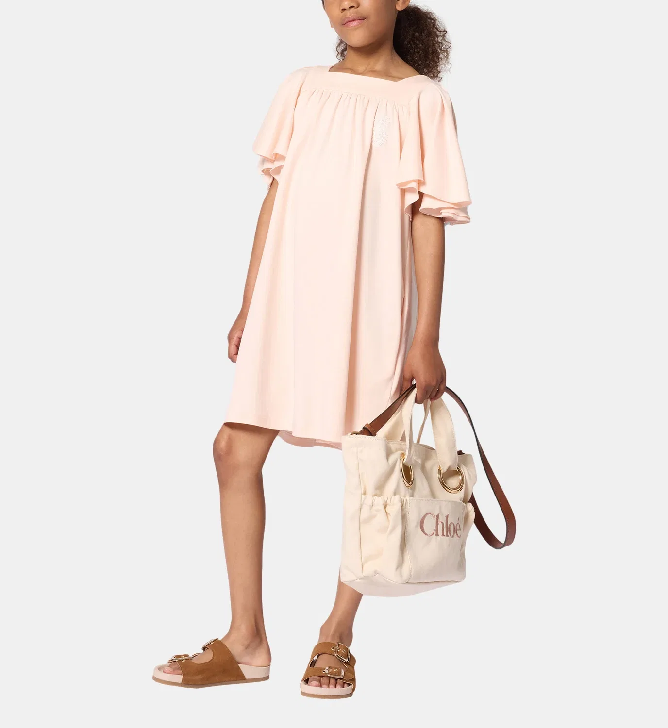 Платье с короткими рукавами Chloe Kids, розовый
