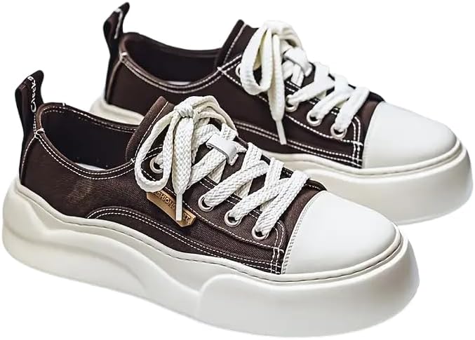 

Мужские повседневные кеды низкого кроя - толстая амортизирующая подошва, дышащий текстильный верх и прочная подошва из ПВХ, контрастный черно-белый дизайн, шнуровка, комфорт для повседневного ношения и активного отдыха в любую погоду Clolinde