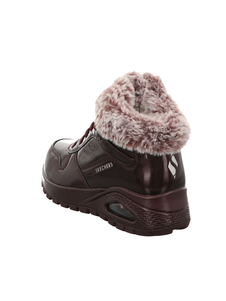 Ботинки женские Skechers зимние с искусственным мехом, красный