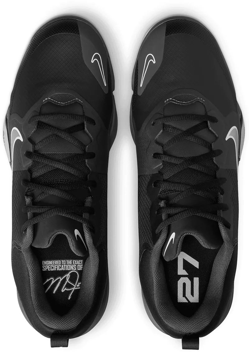 Мужские металлические бейсбольные бутсы Nike Force Zoom Trout 9 Pro, цвет Black/Metallic Silver/White — фото 2