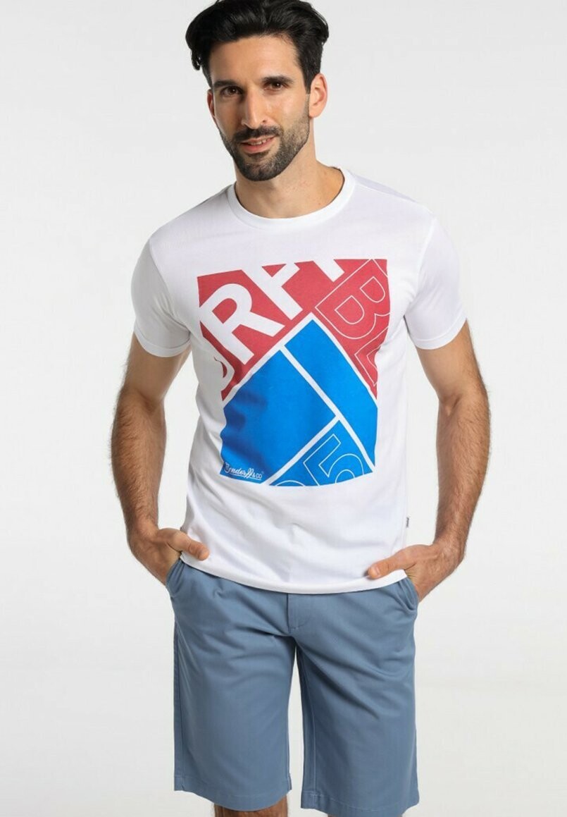 

Футболка с принтом CAMISETTE KURZER ARMEL GRAPHFUNNY KOMPFORT BENDORFF, белый