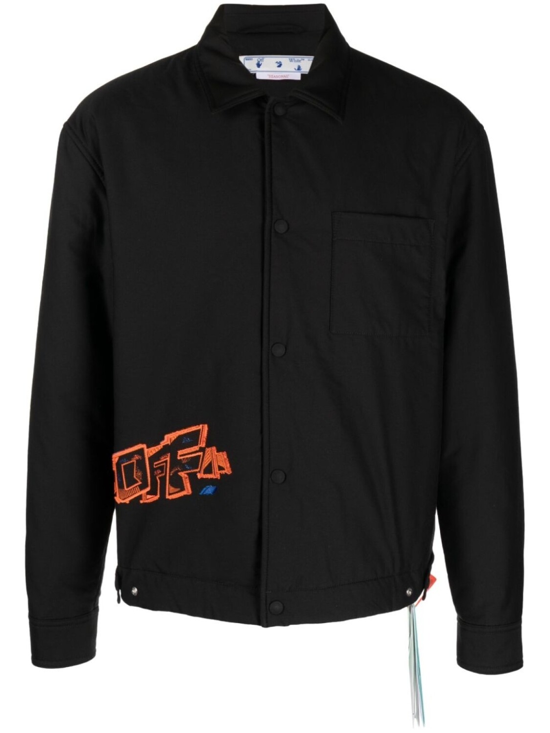 

Off-White куртка с вышитым логотипом, черный