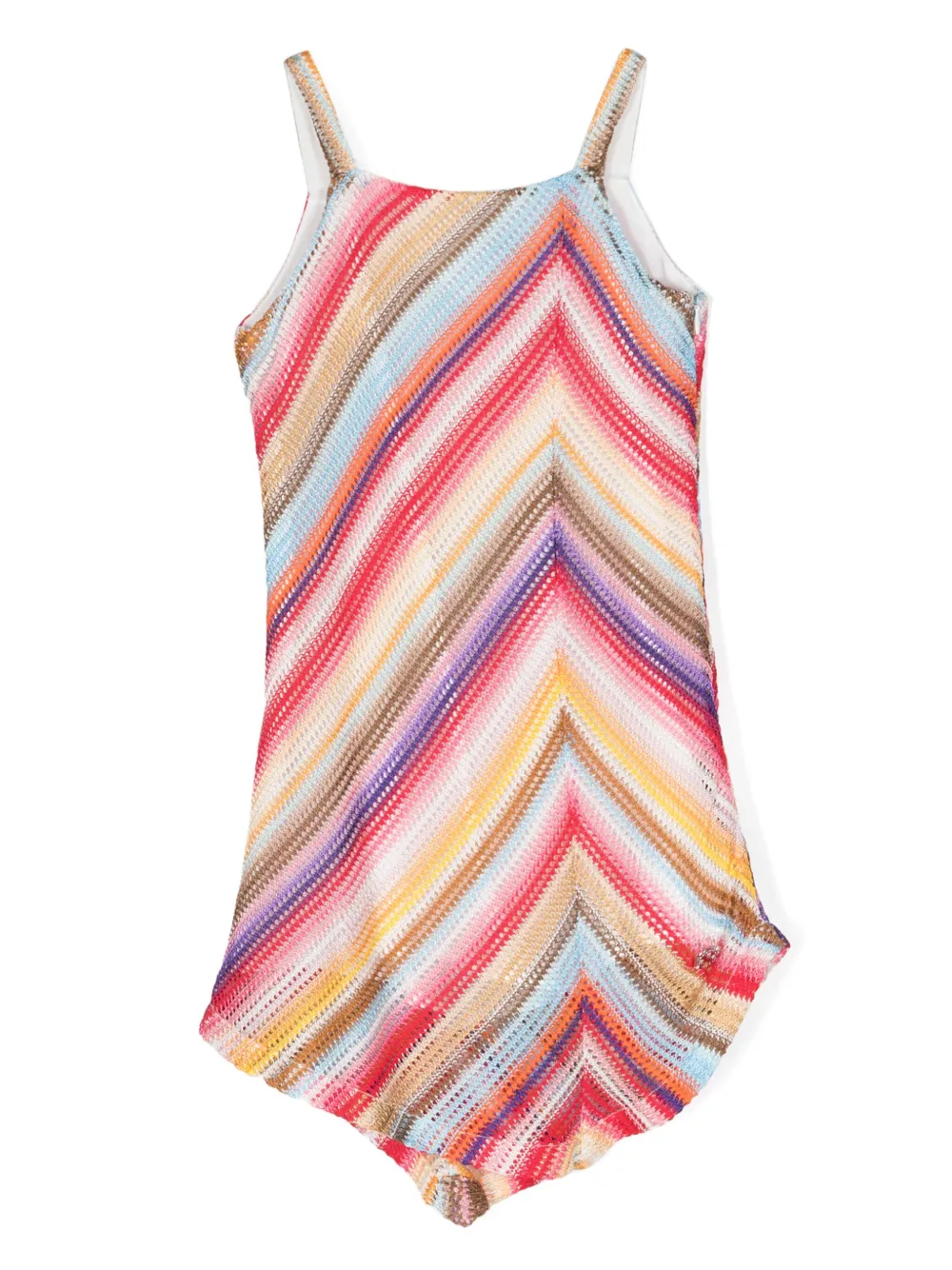 

Платье без рукавов с узором зигзаг Missoni Kids, синий