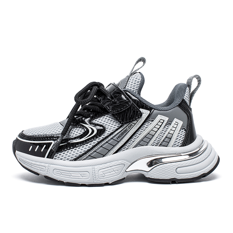 

Низкие повседневные кроссовки с амортизацией и износостойкостью для детей HOBIBEAR, серый/черный