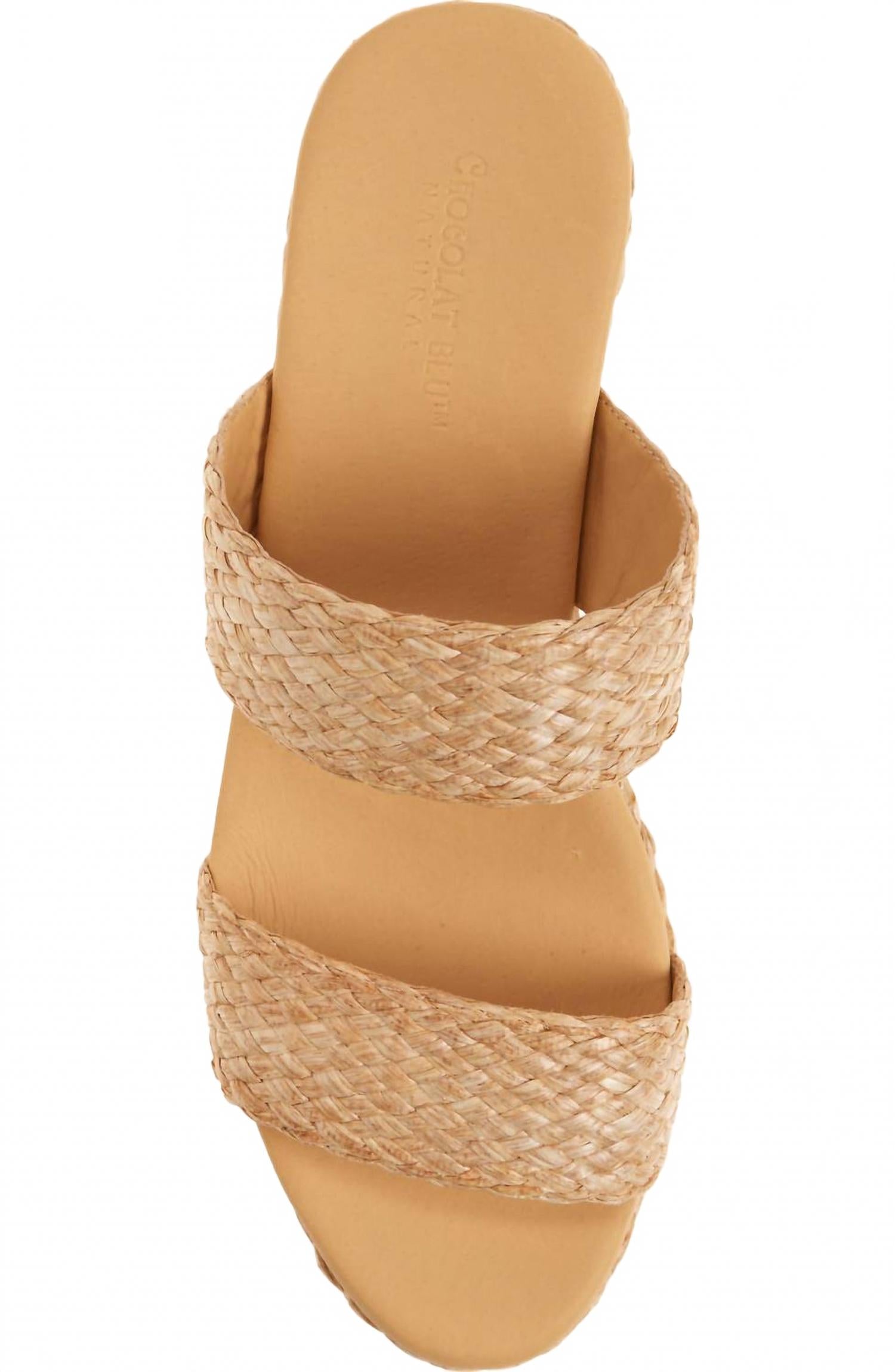 Женские платформенные босоножки-танкетки Farra в цвете toast из рафии CHOCOLAT BLU, Toast Raffia — фото 4